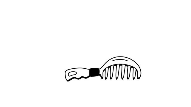 animated icon of a comb, ideal for hairstyling and salon purposes