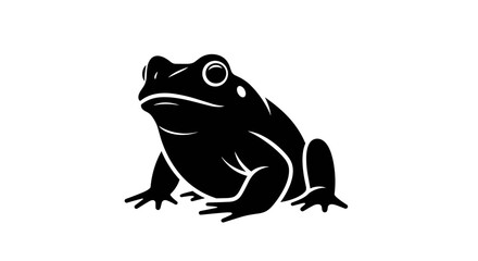 Black Silhouette of a Frog Facing Forward.