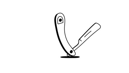 A sleek razor animated icon suitable for grooming and beauty designs