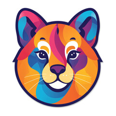 A minimalist vector illustration of a tiger made from geometric shapes and bold orange, black, and white colors — modern graphic design, clean lines, flat aesthetic.