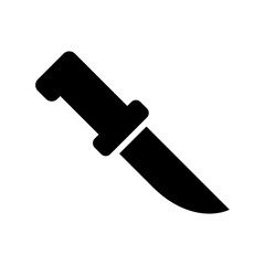 Knife icon. An attribute of the kitchen, a chef, or a butcher. A bladed weapon, military combat ammunition. A hunter's or killer's tool. Raster icon.