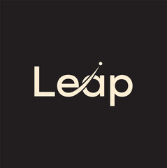 Leap typography logo design  word mark letter graphic vector concept 