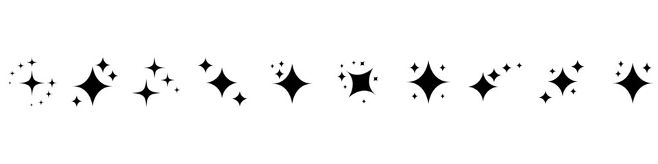 Sparkles icon vector set. Twinkling stars illustration sign collection. Shining burst symbol. Star logo.
