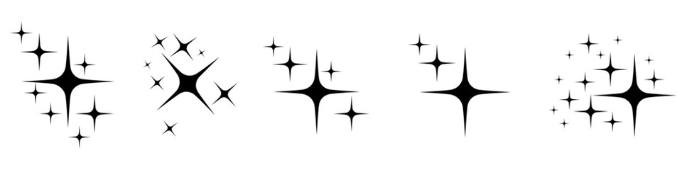 Sparkles icon vector set. Twinkling stars illustration sign collection. Shining burst symbol. Star logo.