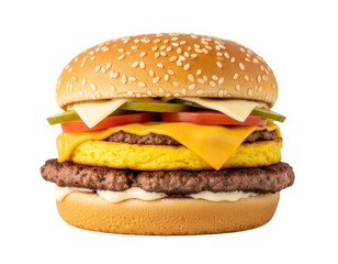 Double Cheeseburger Isolated, Cutout, Transparent PNG