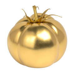 Golden Tomato Isolated Decorative Metallic Fruit Object