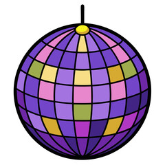 Disco ball vector illustration for party decoration and dance floor mirror ball design element use, svg