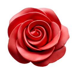 Red Cream Textured Artificial Rose Close Up