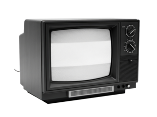 Retro Television with Static, Isolated, Cutout, Transparent PNG