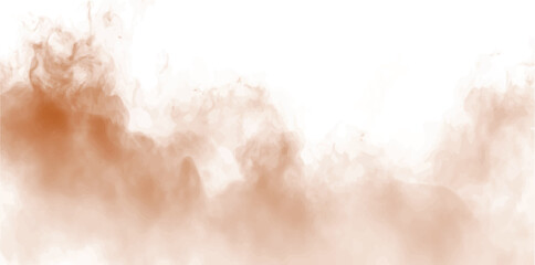 Ethereal wisps of brown smoke or dust drift across a clean white background © Abdullah