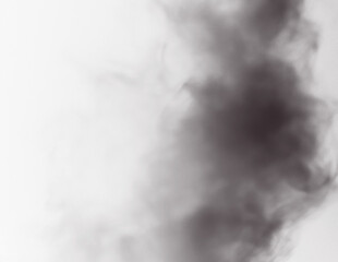 Wisps of dark smoke curl and rise against a bright, clean background, creating an abstract and atmospheric effect.