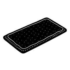 Soft Bath Mat Vector | Modern Bathroom Floor Mat Illustration for Home Decor Design