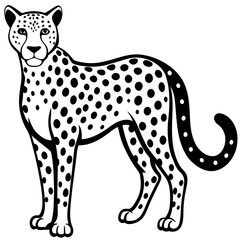 Fototapeta premium Cheetah Vector Illustration – Fast Wild Animal Silhouette Graphic Design