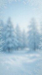 Fototapeta premium Serene snowy forest mobile wallpaper