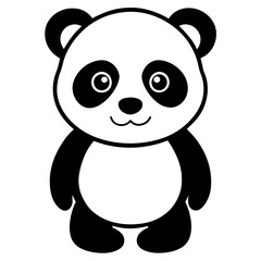 Obraz premium Cute Panda Vector Graphic – Adorable Digital Illustration for Designers