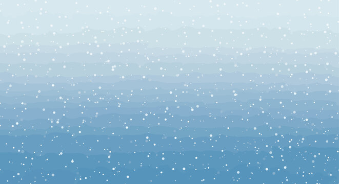 Gentle snow falling in a gradient of soft blues and whites, creating a serene and tranquil winter atmosphere, perfect for festive or calming backgrounds