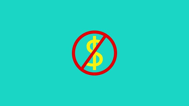 No Money Symbol Red Circle Slash Prohibition Sign Dollar Icon Forbidden Concept Finance Ban