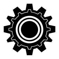 Gear Icon Vector | Flat Mechanical Gear Symbol Design for Industry and Engineering