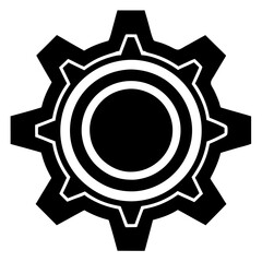 Gear Icon Vector | Flat Mechanical Gear Symbol Design for Industry and Engineering