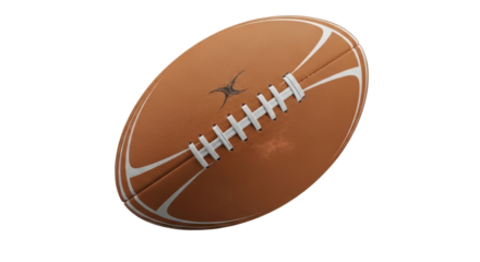 Rugby ball close-up studio shot isolated PNG with Transparent Background