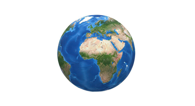 Earth globe with Europe and Africa view isolated PNG with Transparent Background