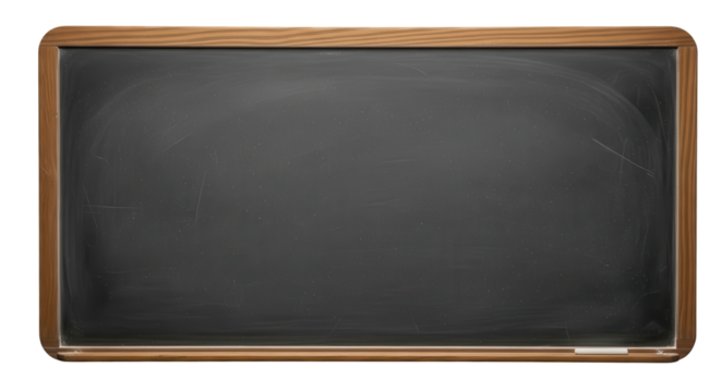 Empty chalkboard for message isolated PNG with Transparent Background