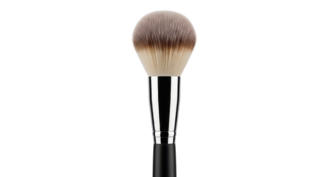 Cosmetic powder brush for makeup application isolated PNG with Transparent Background