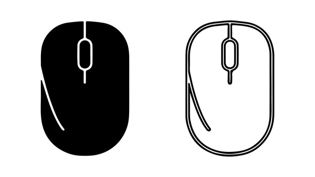 Computer mouse outline with transparent background