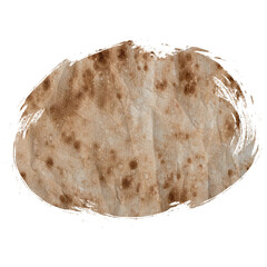 photo of old blank brown grunge paper oval banner	
