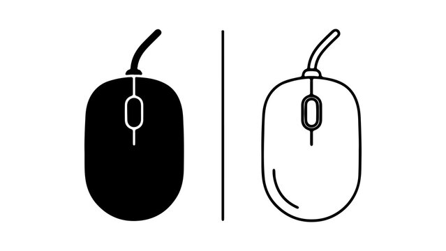 Computer mouse icon with transparent background