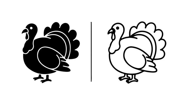 Turkey icon set with transparent background