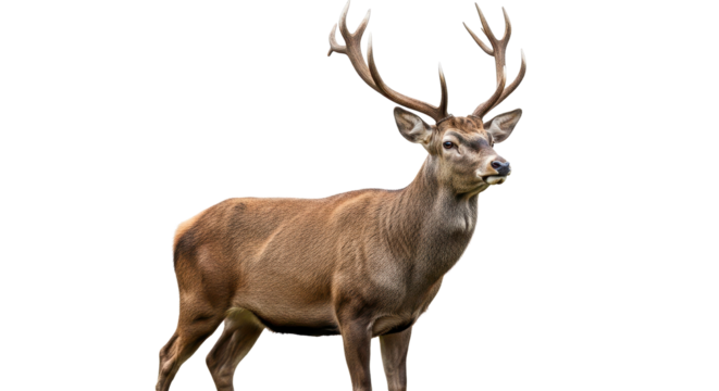 Majestic adult red deer stag with antlers isolated PNG with Transparent Background - Powered by Adobe