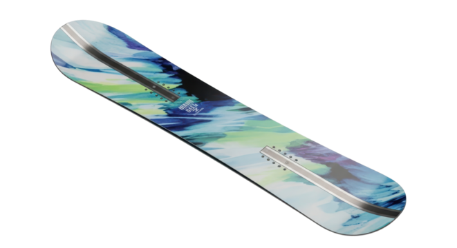 Snowboard with colorful abstract design isolated PNG with Transparent Background