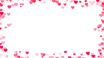 valentines day hearts border frame on transparent background,png valentine and anniversary celebration romantic isolated social media design element	