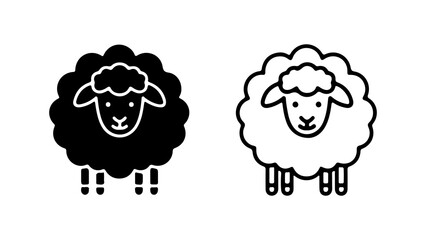 Obraz premium Sheep icon with transparent background