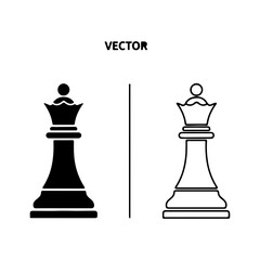 Chess queen icons with transparent background