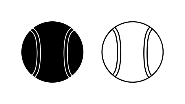 Cricket balls outline and solid with transparent background