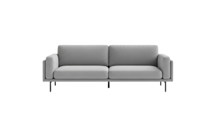 Modern gray sofa furniture isolated PNG with Transparent Background
