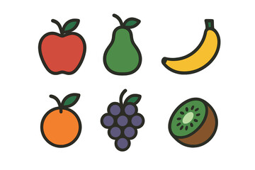 Collection of fresh healthy fruits including apple pear banana orange grapes and kiwi