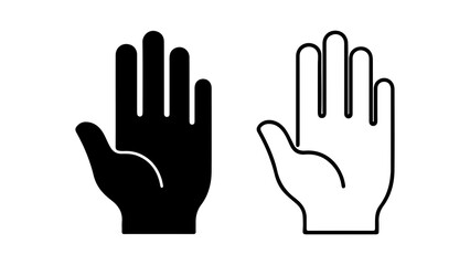Obraz premium Hand icons with outline and solid fill with transparent background