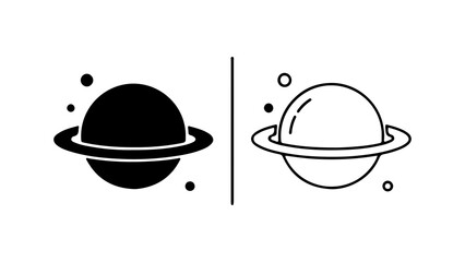 Planet saturn icon set with transparent background © Al