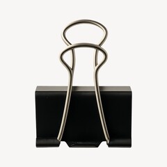 Black binder clip isolated.