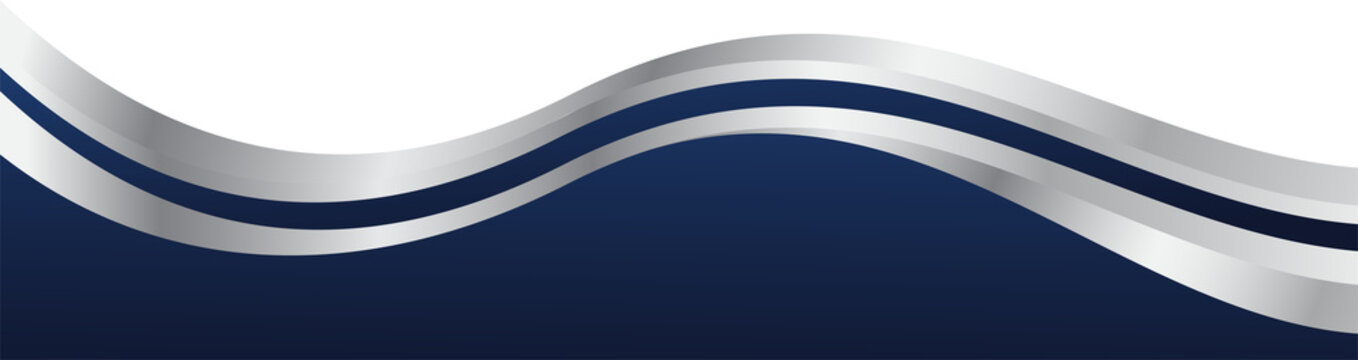 Elegant Silver Wave on Navy Blue - Abstract Background