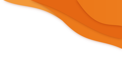 Abstract Orange Paper Cut Waves on White