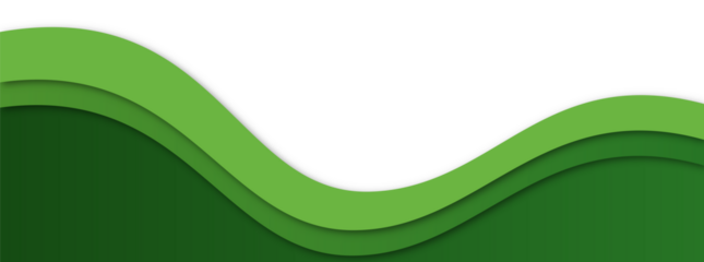 Abstract Green Wave Layers on White Background