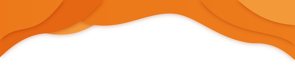 Abstract Orange Paper Cut Layers on White Background