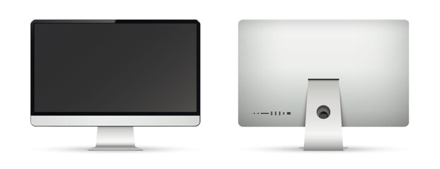 Modern computer display front and back