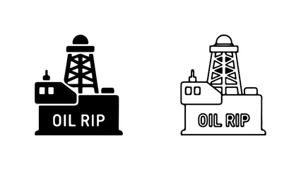 Obraz premium Oil rig icon set with transparent background