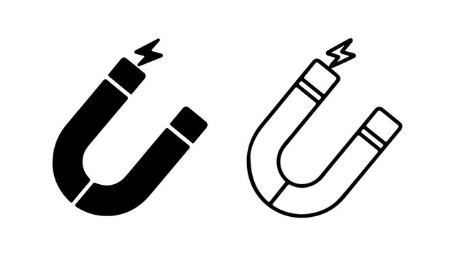Horseshoe magnet icon with transparent background