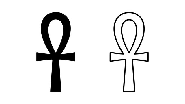 Ancient egyptian ankh symbol with transparent background
